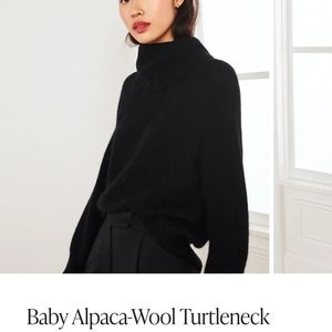 Quince Black Baby Alpaca Wool Turtleneck